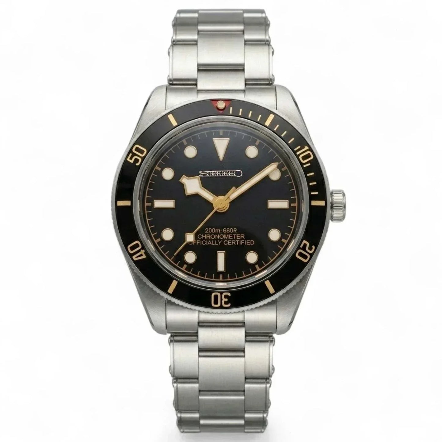 Seiko Mod Watch Pelagos Black Bay Vintage Black Gold Dial Diver - Modtime Creations