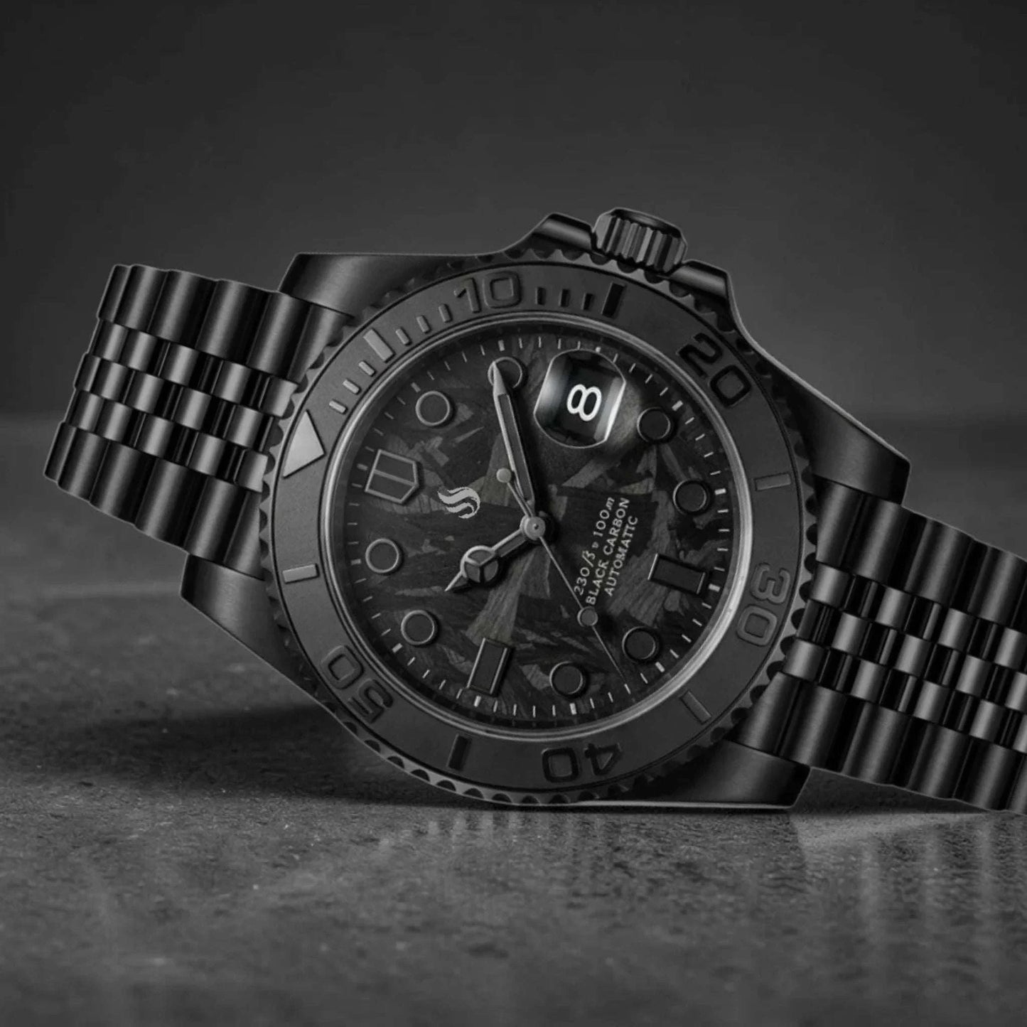 Seiko Mod Yachtmaster Black Carbon Fiber Stealth Diver - Modtime Creations