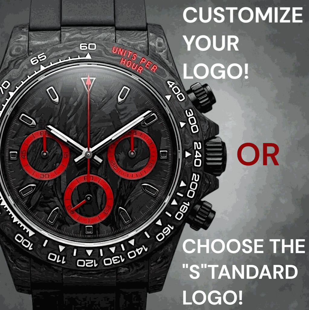 Seitona Mod Black Red Full Carbon Fiber Stealth Watch - Modtime Creations