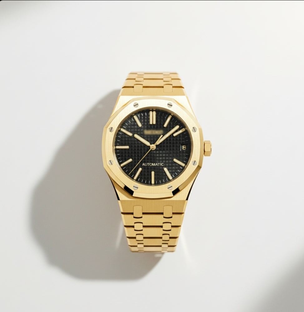 Seiko Modtime Heritage Oak 41mm black dial stainless steel watch with sapphire crystal