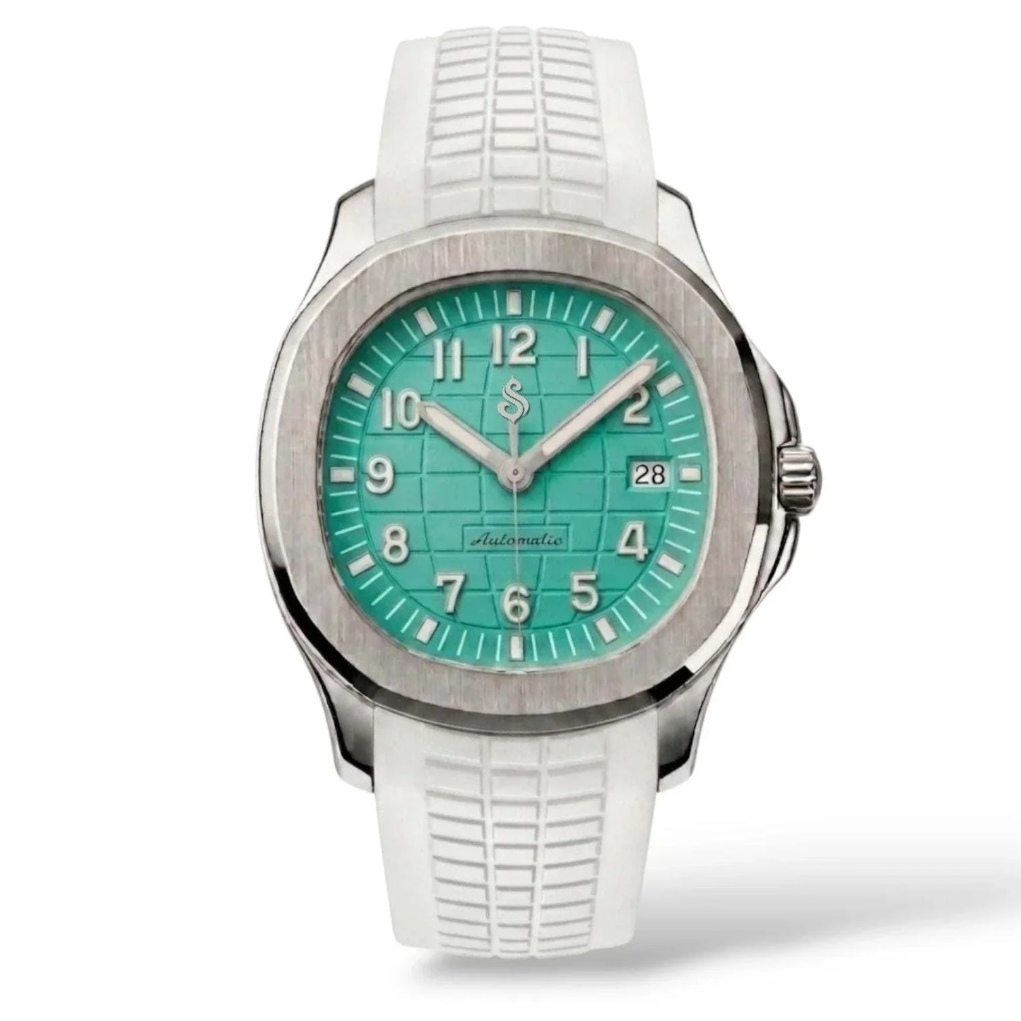 Seiko Mod Aquanaut Watch Tiffany Blue dial Silver case at Modtime Creations 