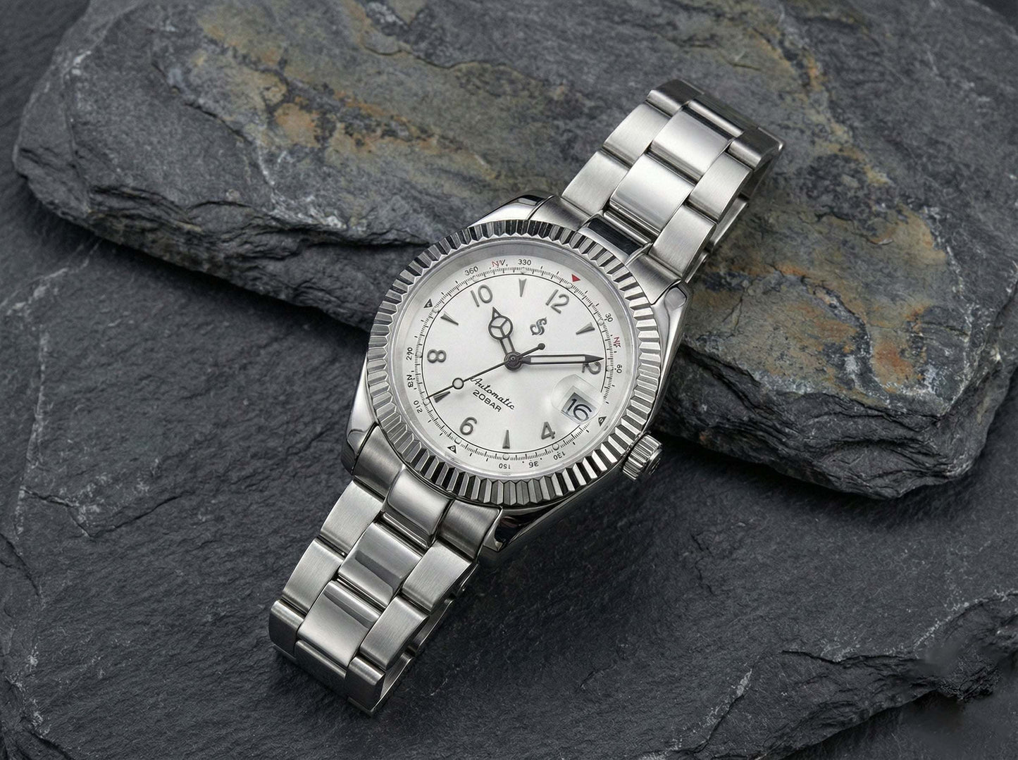Seiko Mod Datejust Alpinist Fusion White Dial - Modtime Creations