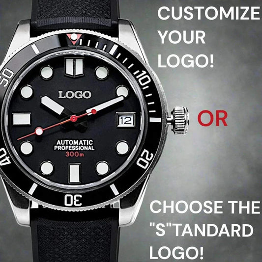 SeikMariner black diver watch with NH35 automatic movement and sapphire crystal by Modtime Creations