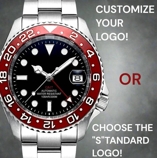Seiko Mod Watches Submariner GMT Master Black dial with Red Bezel 42MM SKX built by Modtime Creations 