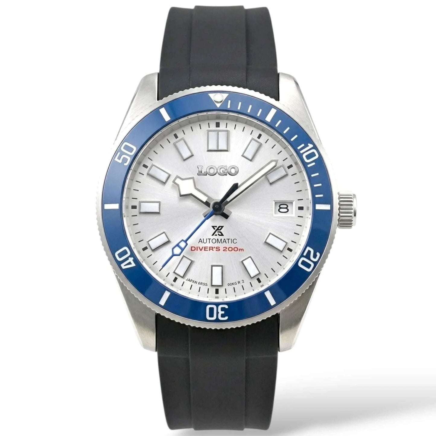 Seiko Mod watches Tudor Pelagos submariner fusion with Blue Bezel and white dial built by Modtime Creations 