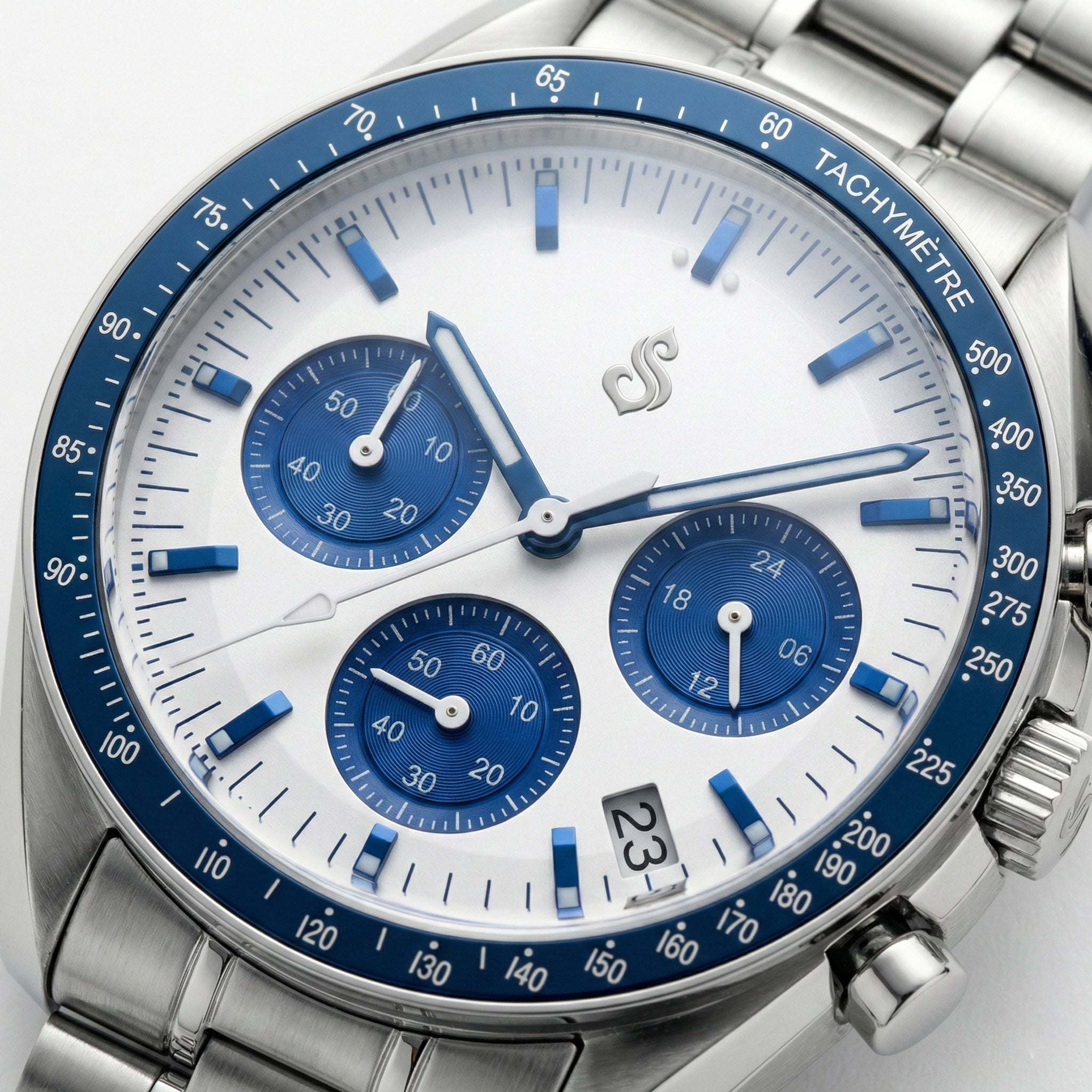 Seiko Mod - Premium Custom Luxury Watch with Blue & White Dial