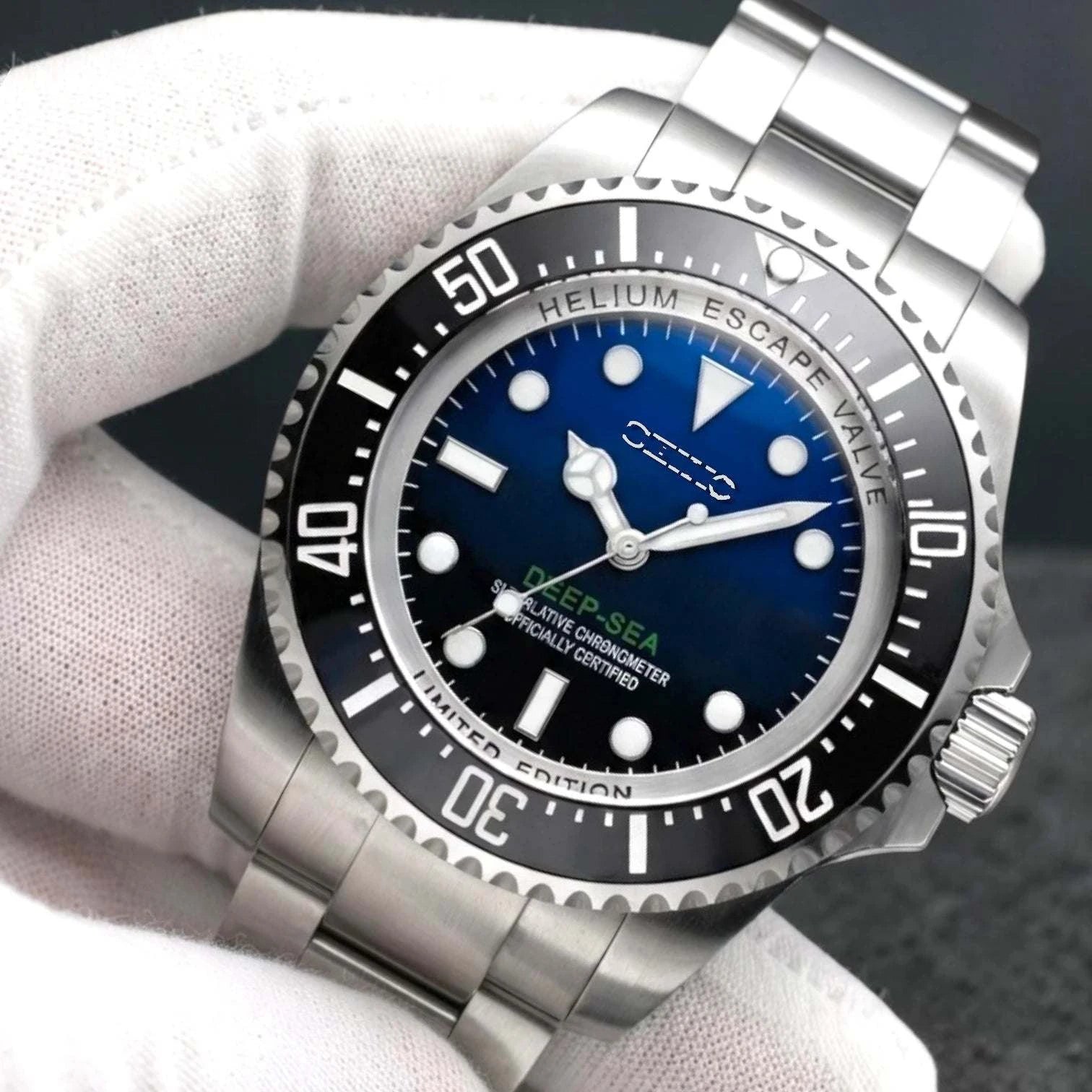 Deep Sea Dweller 44MM Deep Modded Seiko luxury diver watch with NH35 movement and sapphire crystal