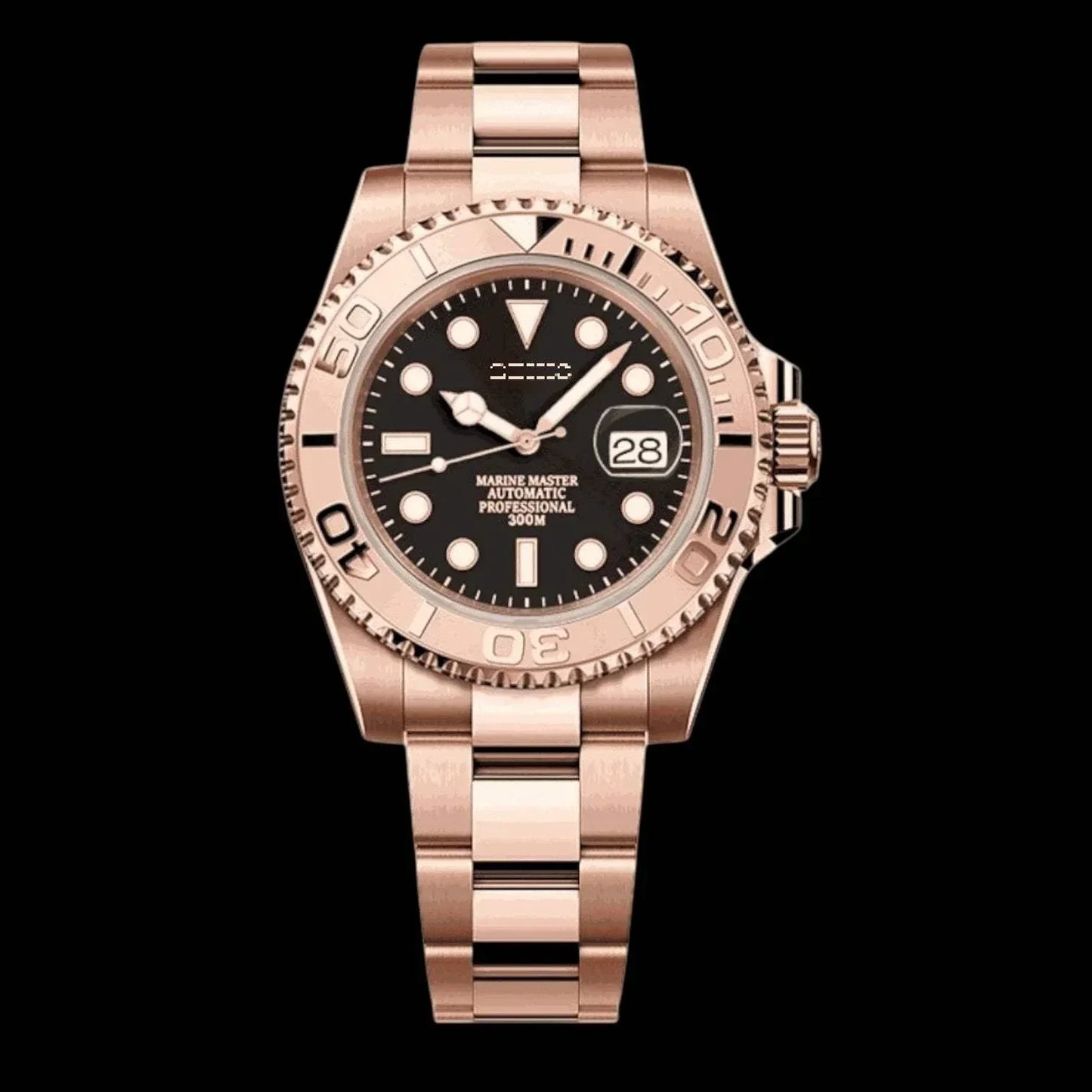 Seikmaster Rose Gold Diver Mod watch by Modtime with NH35 automatic movement and sapphire crystal
