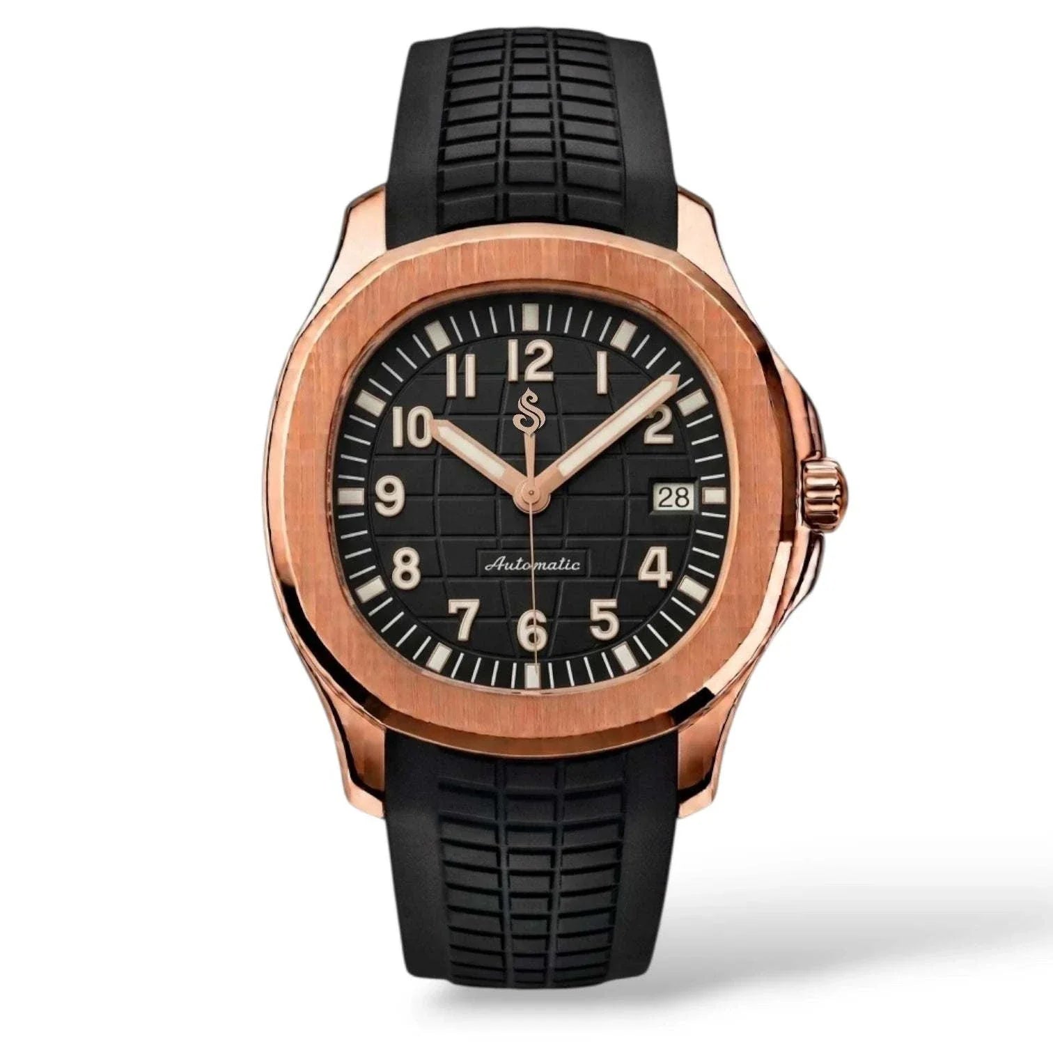 Seiko mod watches aquanaut Rose Gold case Black dial built by Modtime Creations 