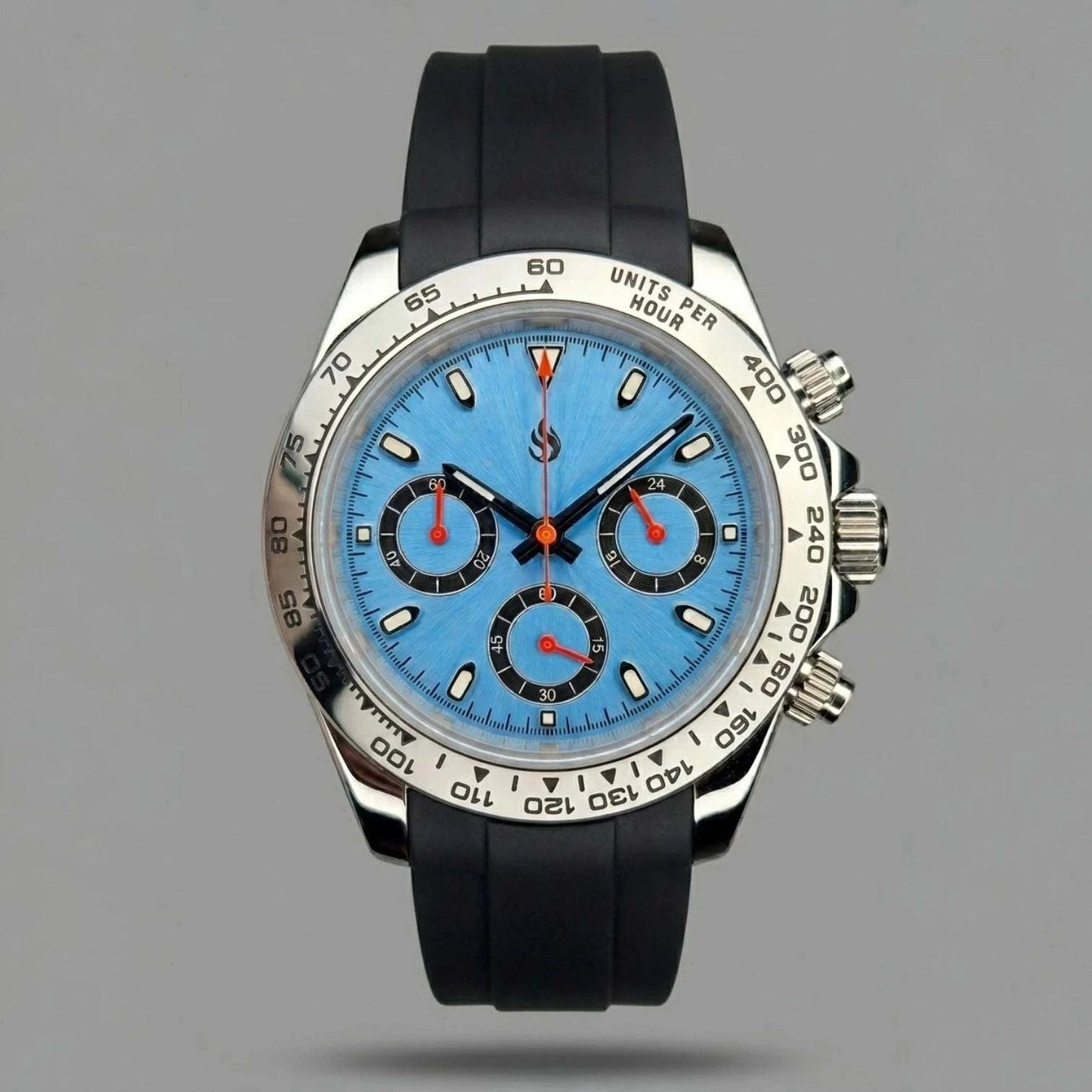 Seitona Light Blue Platinum "Racing" Mod Watch - Modtime