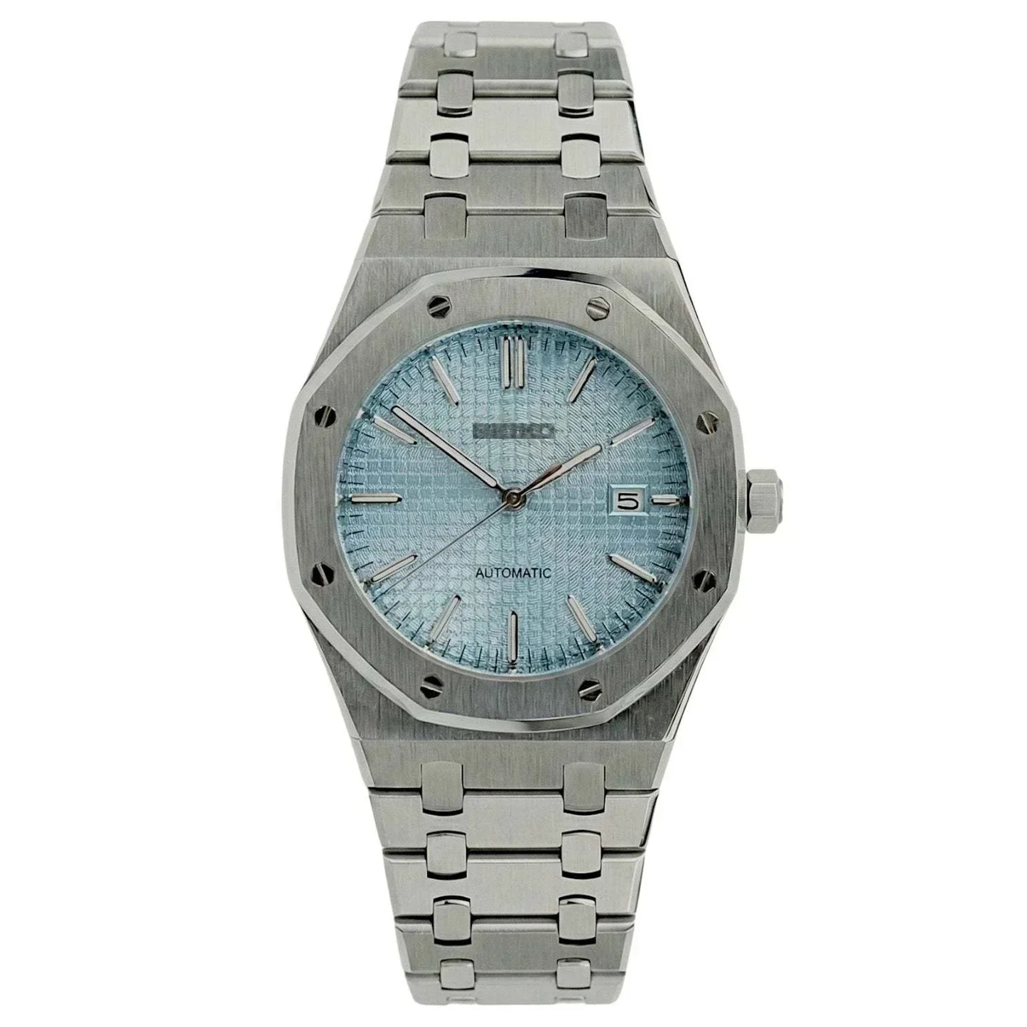 Seiko Mod Heritage Oak Tiff Blue luxury watch with sapphire crystal and stainless steel case