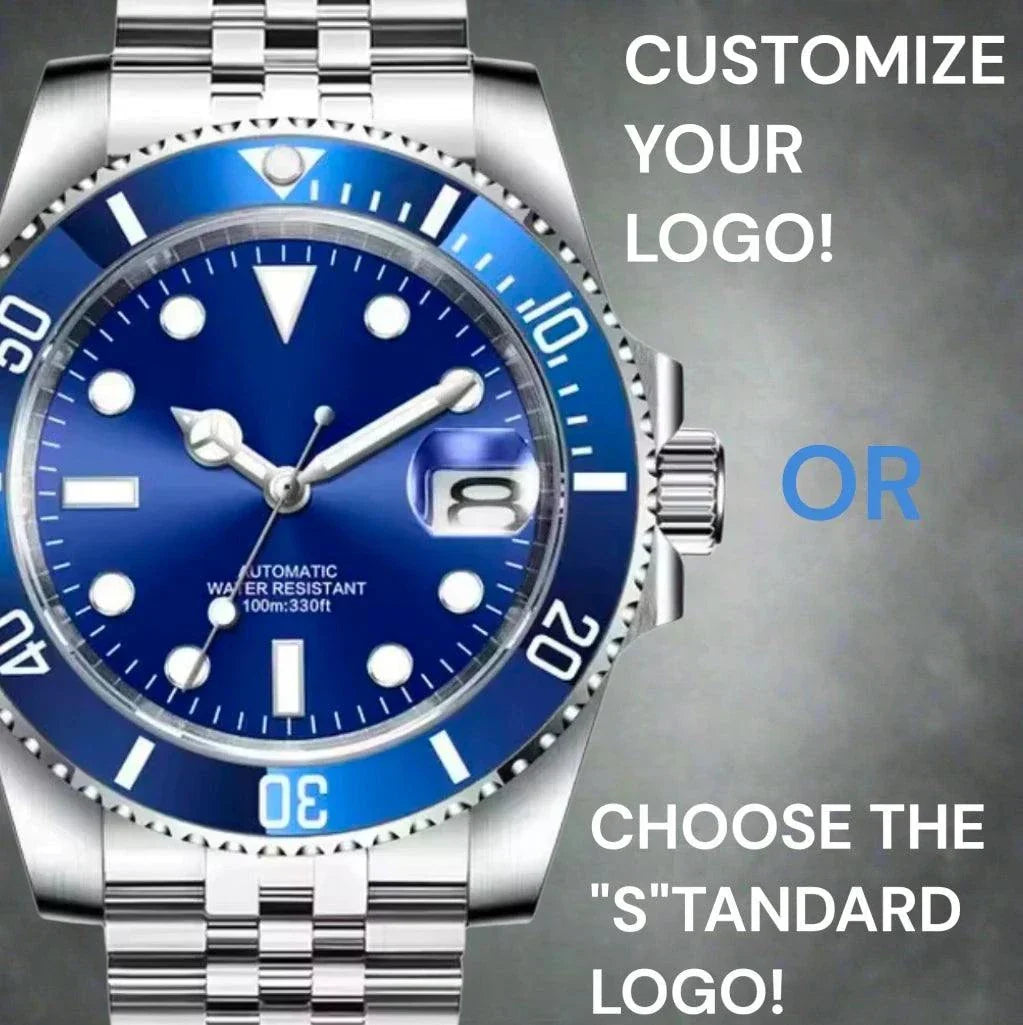 Seiko Mod Watches Submariner Blue Smurf diver watch with blue dial and stainless steel case at Modtime Creations