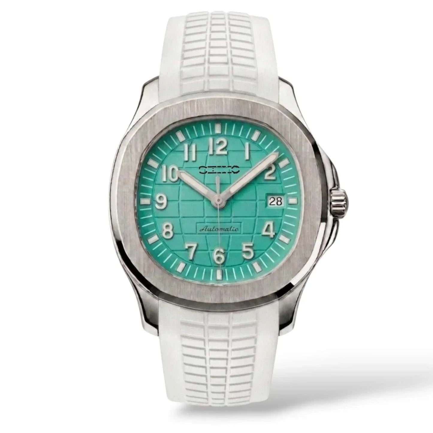 Seiko Mod Aquanaut Watch Tiffany Blue dial Silver case at Modtime Creations 