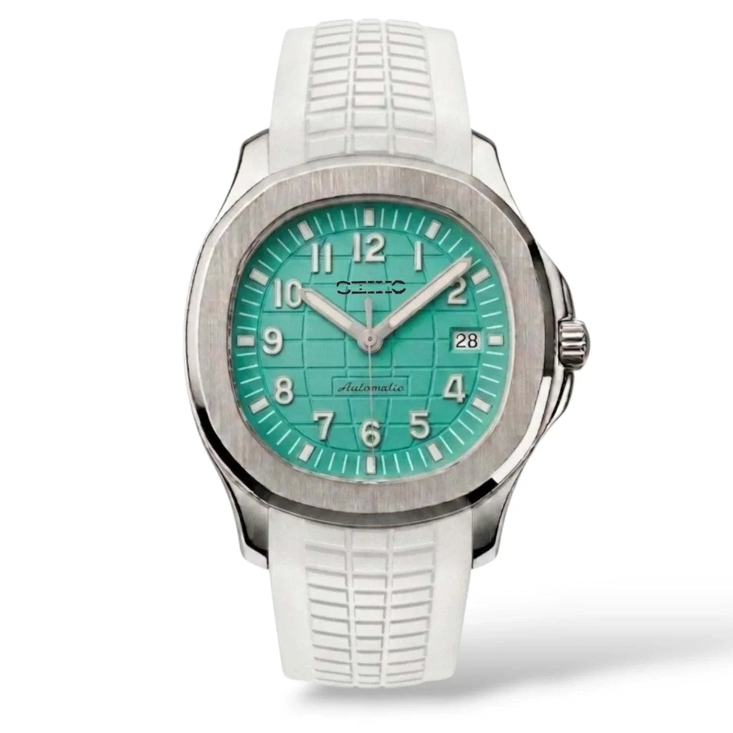 Seiko Mod Aquanaut Watch Tiffany Blue dial Silver case at Modtime Creations 