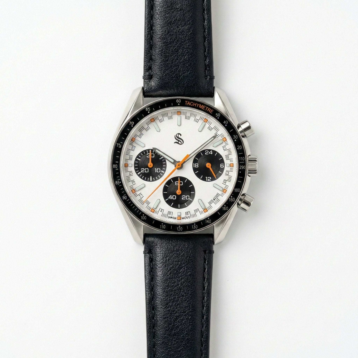 Seiko Mod - Omega Speedmaster Chrono Panda Diver White Black Dial Mod - Modtime