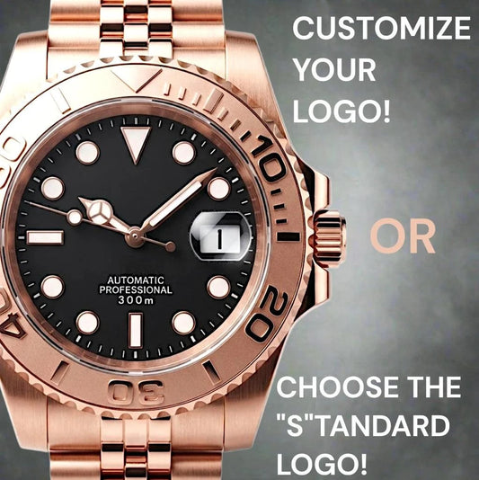 Seiko Mod Yachtmaster Rose Gold Diver Mod watch by Modtime with NH35 automatic movement and sapphire crystal
