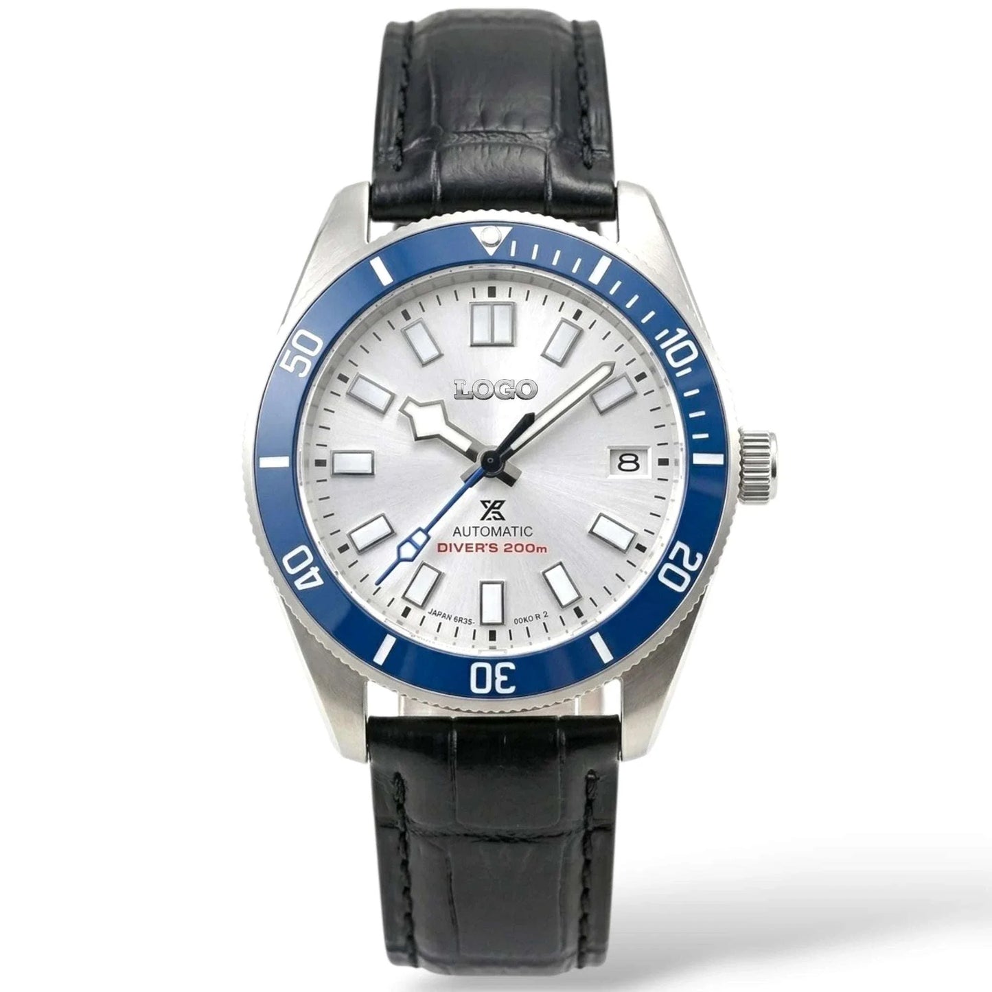 Seiko Mod watches Tudor Pelagos submariner fusion with Blue Bezel and white dial built by Modtime Creations 