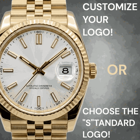 SeikJust Date Fenster Gold Weißes Zifferblatt Mod-Uhr - Modtime Creations