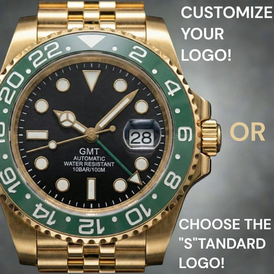 SeikMariner GMT gold "Starbucks" Seiko Mod watch with black dial and ceramic bezel
