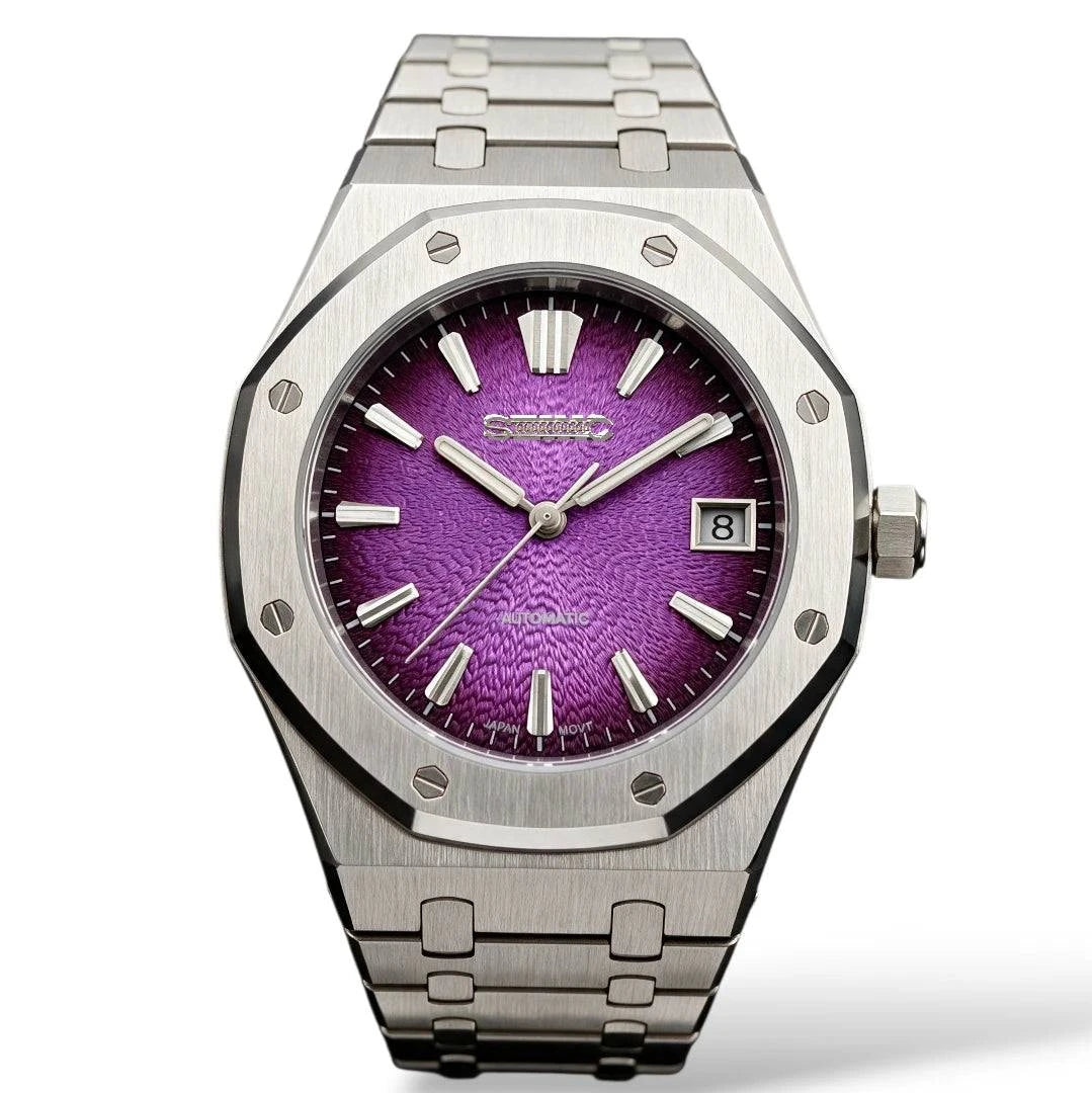 Seiko Mod Watches Royal Oak Textured purple Grand Seiko GS Dial | Modtime Creations