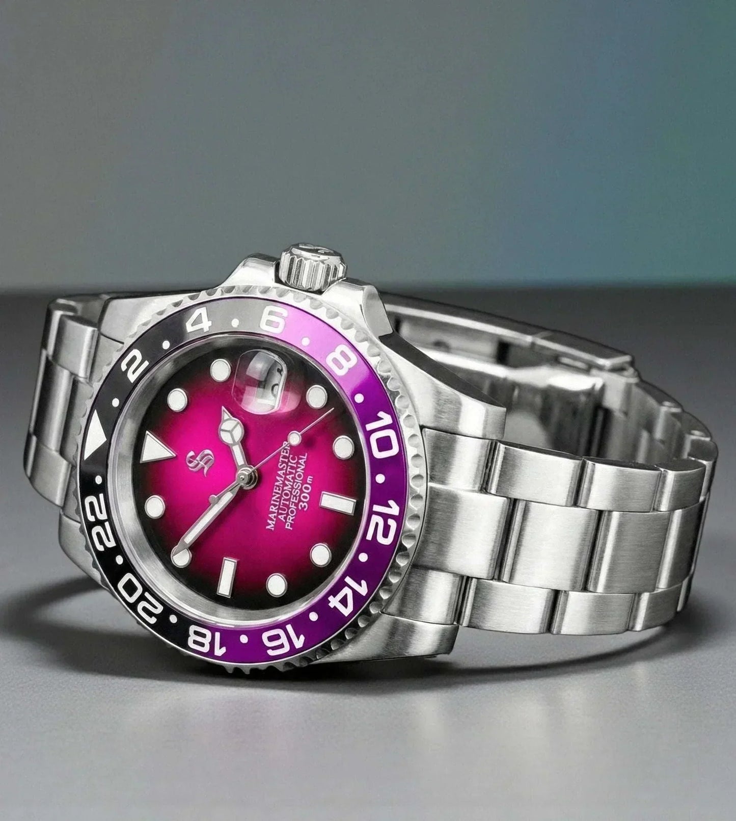 Seiko Mod Submariner Joker " Mod Series - Fuchsia Purple Dial - Modtime with NH35 automatic movement