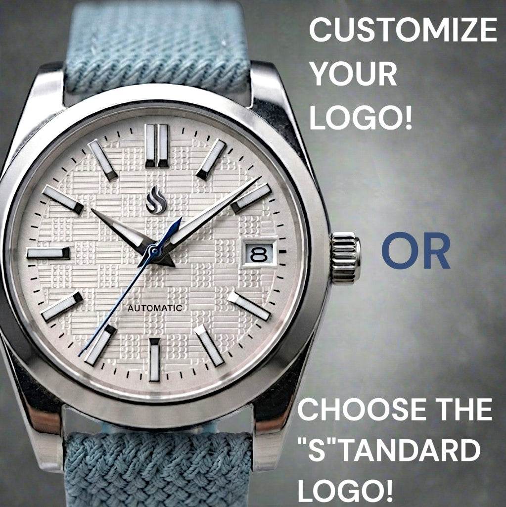 Date Window Silver White Checkered Dial Mod Watch - Modtime Creations