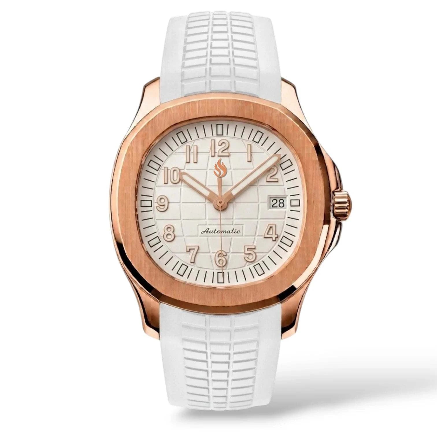 Seiko Mod Watch Rose Gold Case White Dial Aquanaut - Modtime Creations