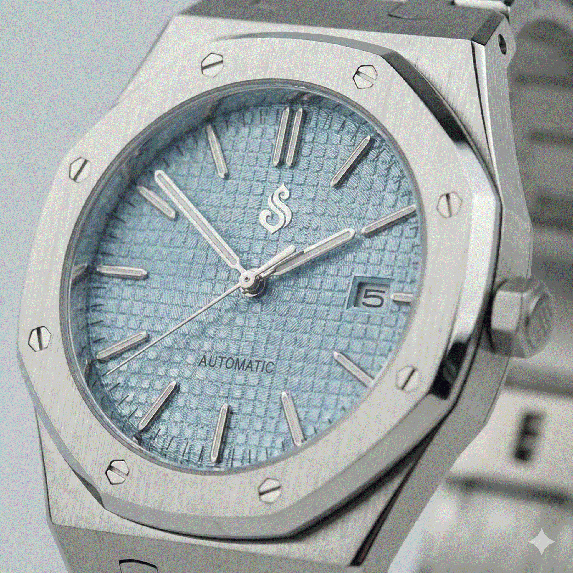 Luxury SeiOak Tiff Blue Seiko Mod with 41mm stainless steel case and sapphire crystal by Modtime Creations