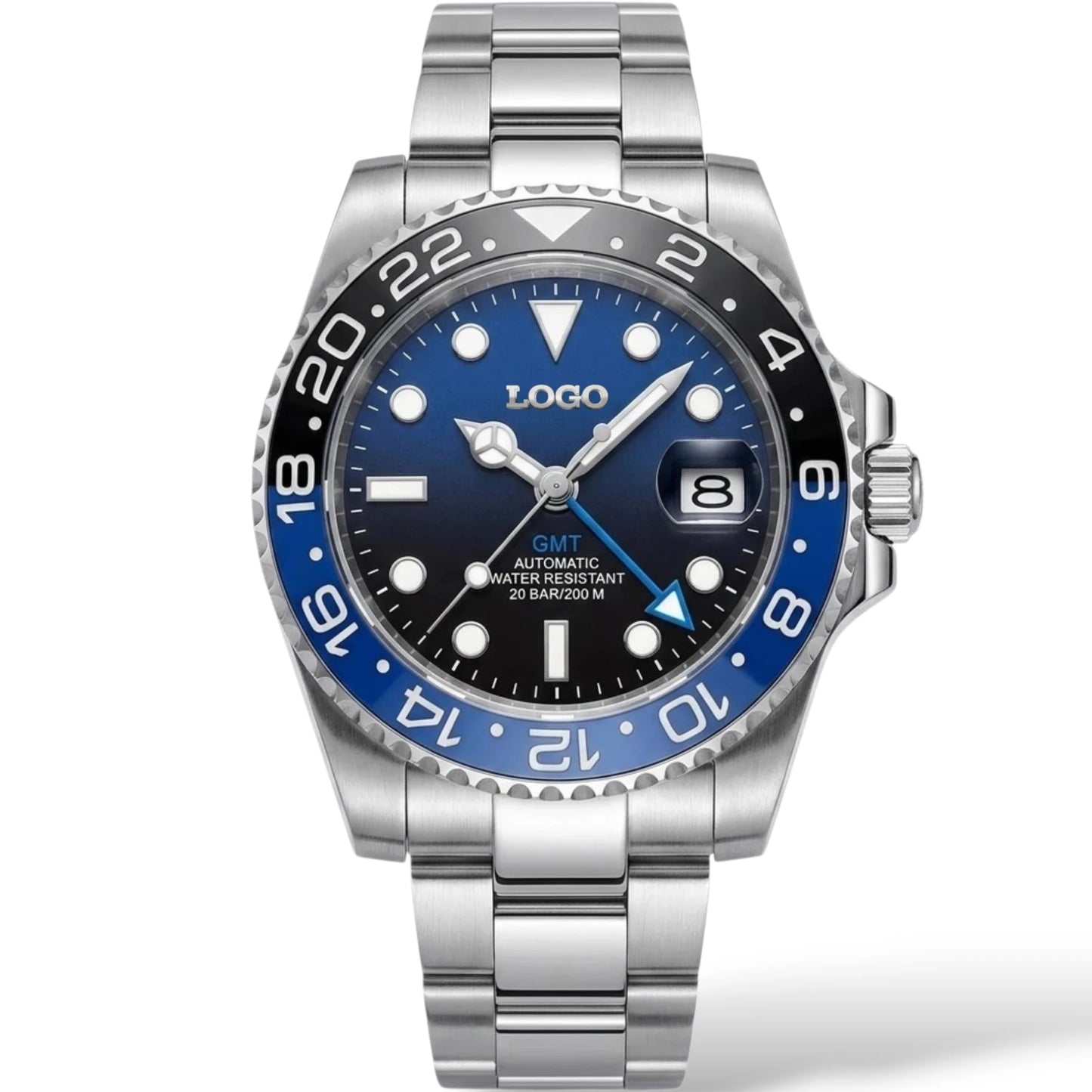 SeikMariner GMT Black Blue Dial Series Mod Watch - Modtime