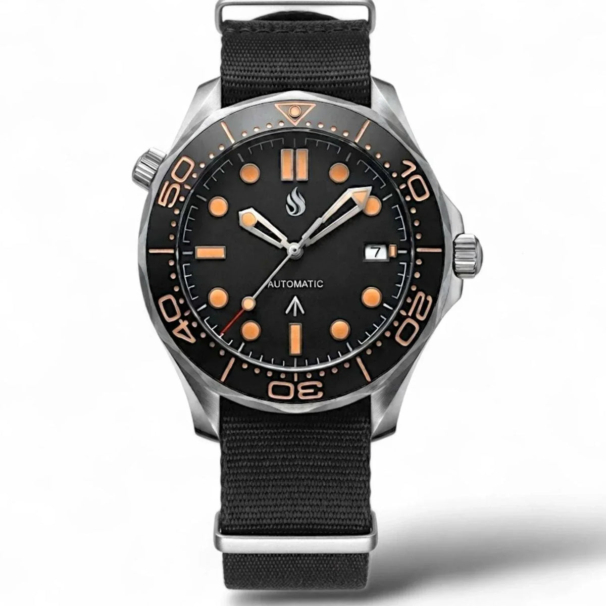 Seiko Mod seamaster James Bond 007 homage black dial luxury watch at Modtime Creations 