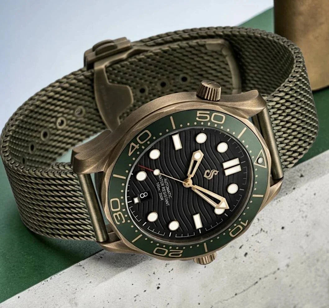 Seiko Mod SeaMaster Bond 007 Black Dial Vintage Watch: Modtime Creations
