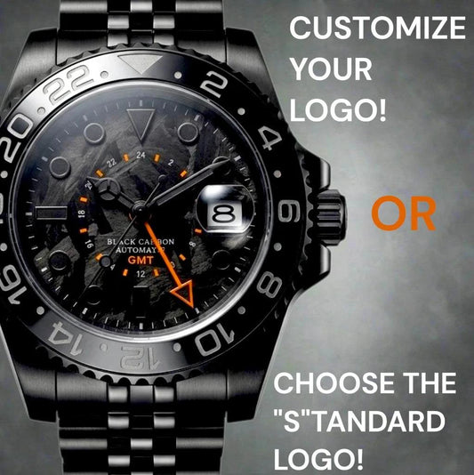 SeikMariner Carbon Fiber Black Orange Stealth GMT Mod Watch