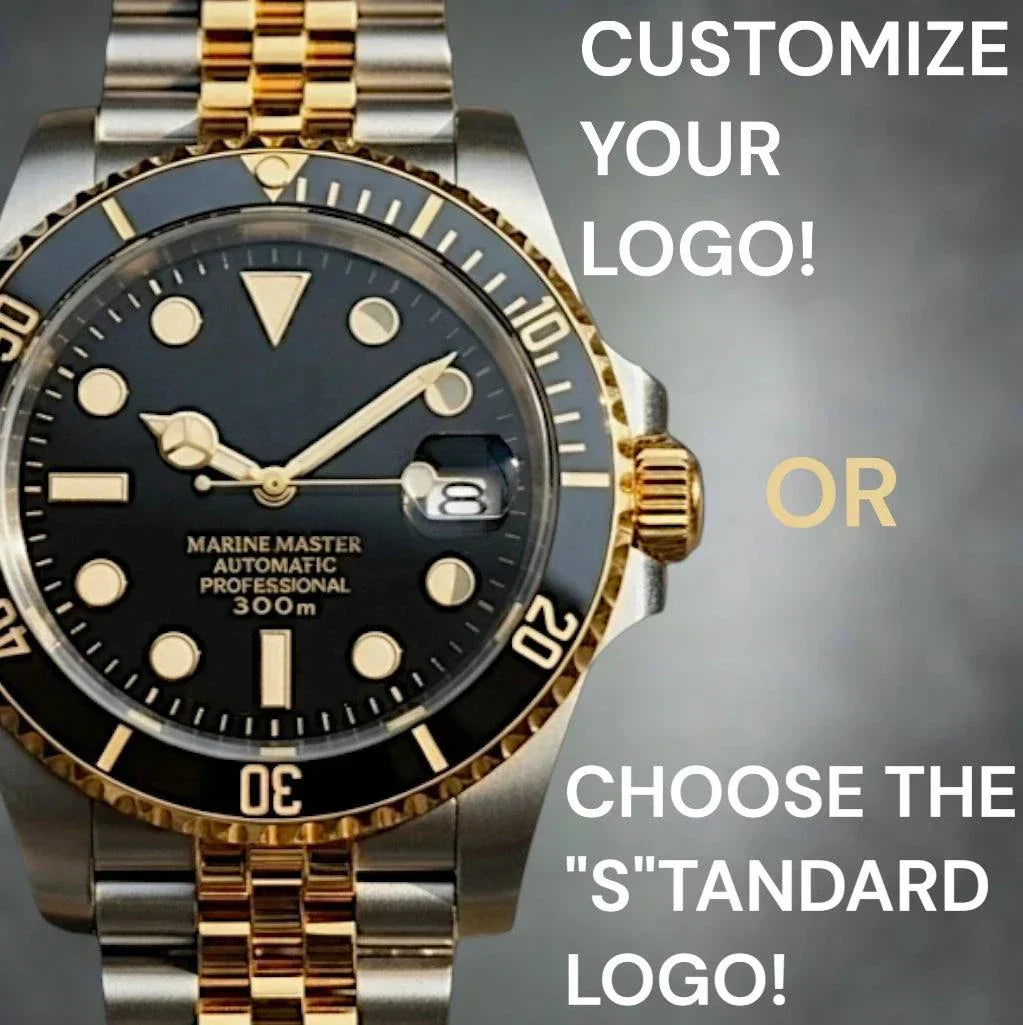 SeikMariner Black Gold two-tone Seiko Mod diver watch with sapphire crystal and stainless steel case