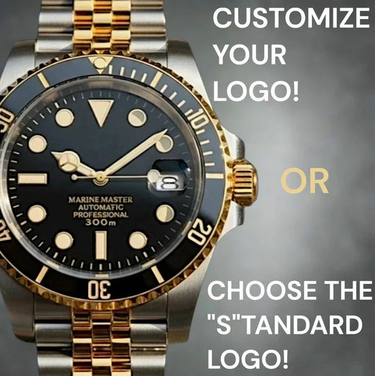 SeikMariner Black Gold two-tone Seiko Mod diver watch with sapphire crystal and stainless steel case