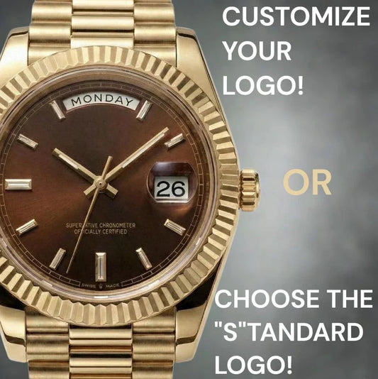 Modded Seiko Day & Date watch with chocolate dial and gold case by Modtime Creations