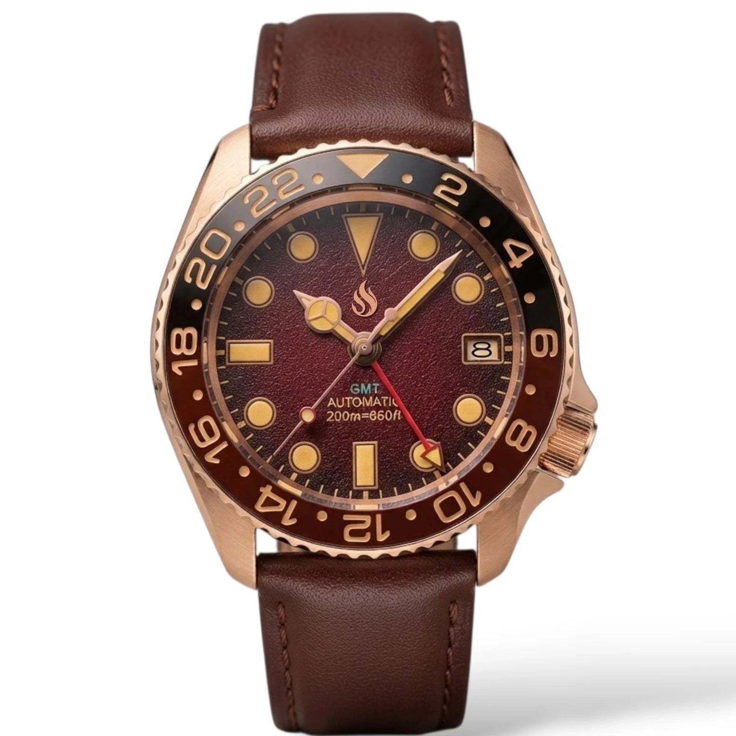 Seiko mod watches Rose Gold  SKX 42 mm Submariner GMT by Modtime Creations 