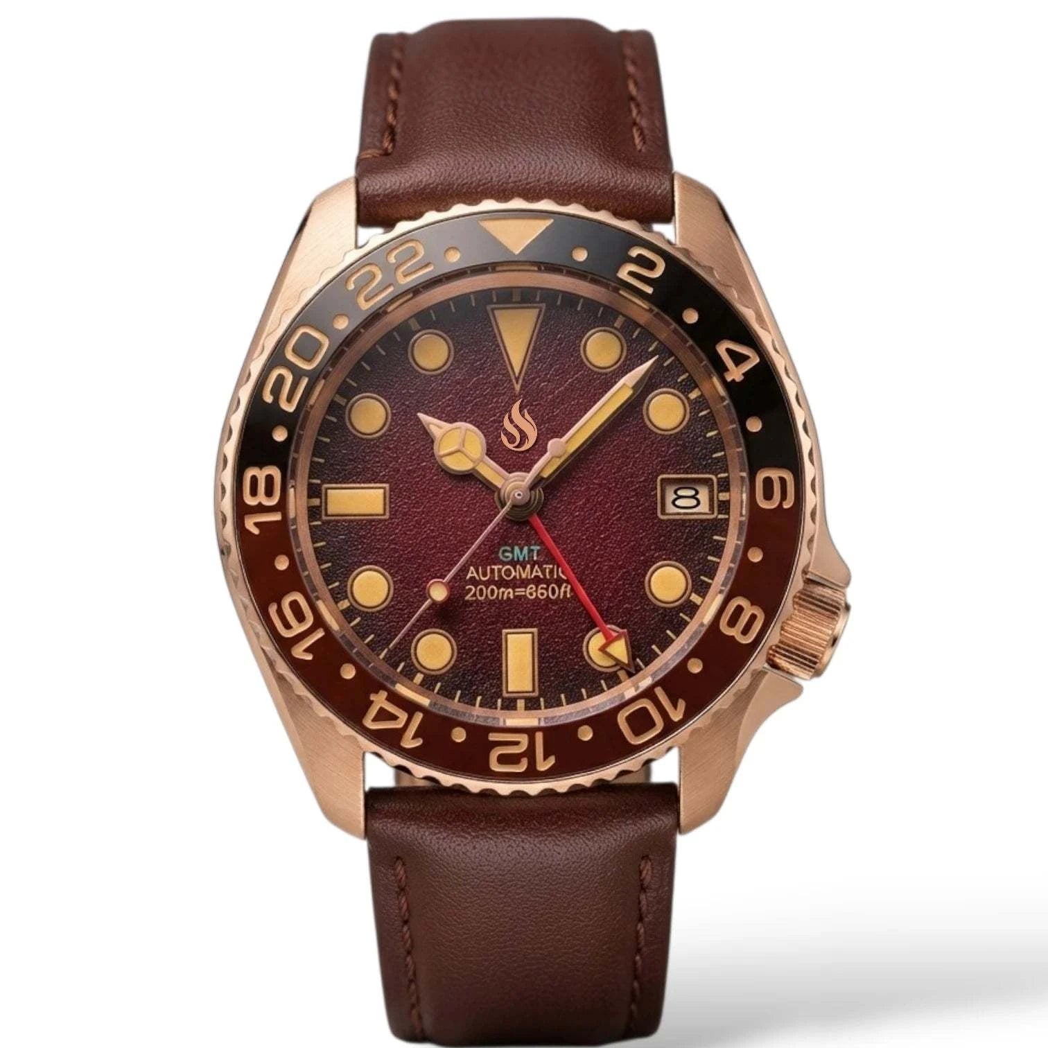 Seiko mod watches Rose Gold  SKX 42 mm Submariner GMT by Modtime Creations 