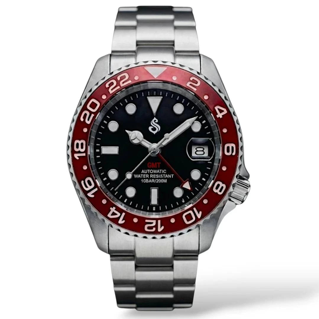 SeikMaster 42 MM SKX GMT Black Red Diver Mod Watch - Modtime Creations