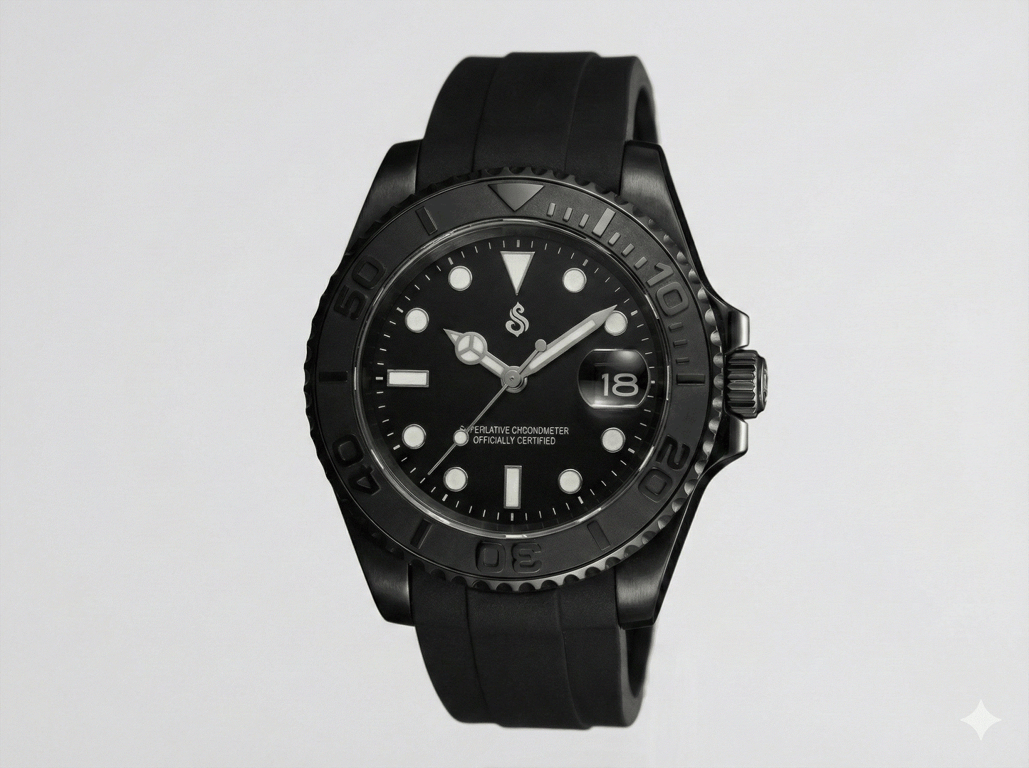 SeikMaster Black Knight modded Seiko luxury diver watch with sapphire crystal and stainless steel case