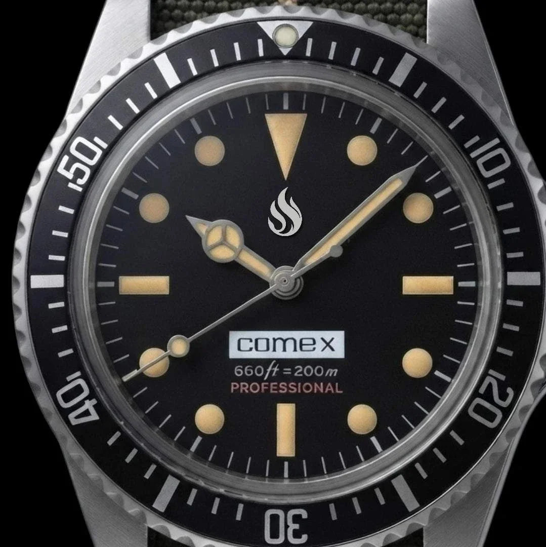 Seiko Mod Submariner Vintage Black Dial Watch with nato strap or stainless steel bracelet by Modtime Creations 