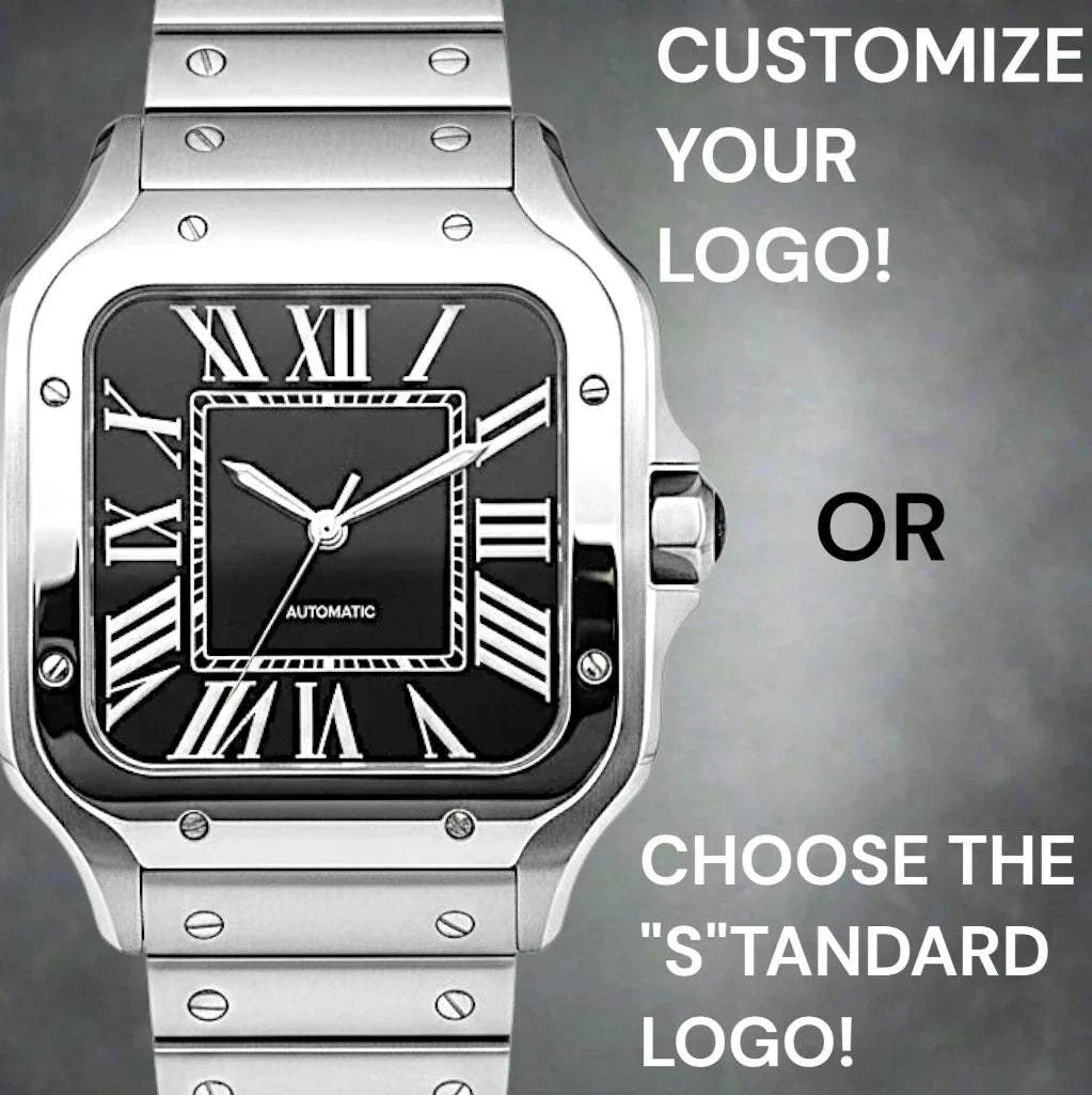 Santeiko silver case watch with black dial Seiko Mod luxury timepiece