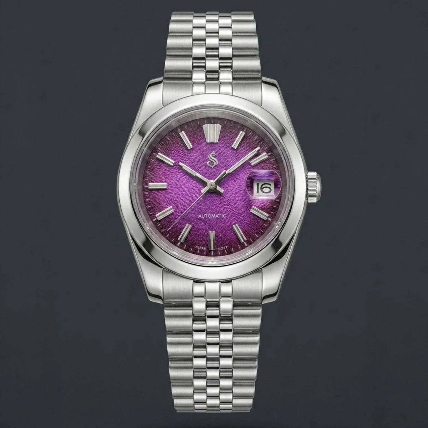 Seiko Mod Datejust purple Textured Dial by Modtime Creations 