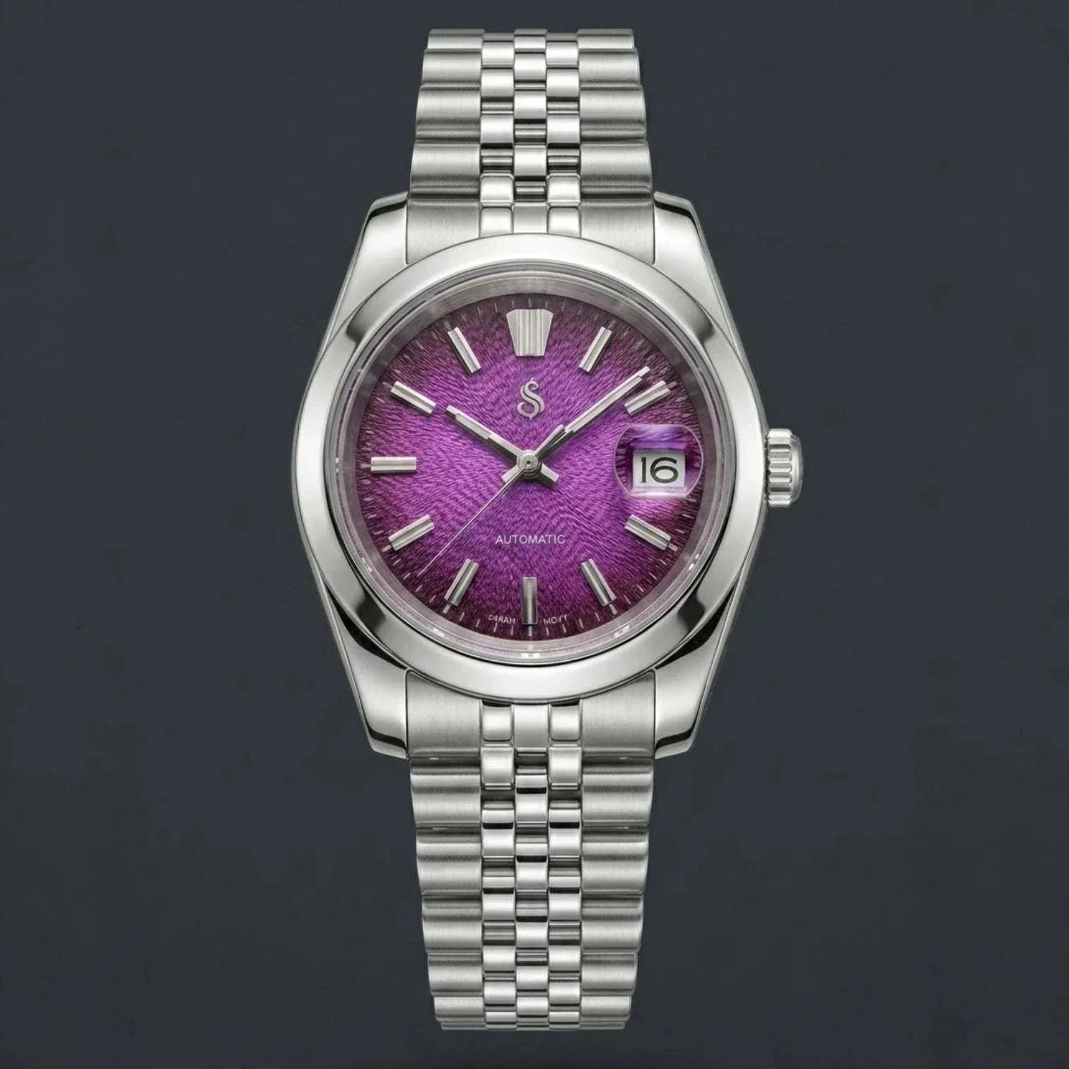 Seiko Mod Datejust purple Textured Dial by Modtime Creations 