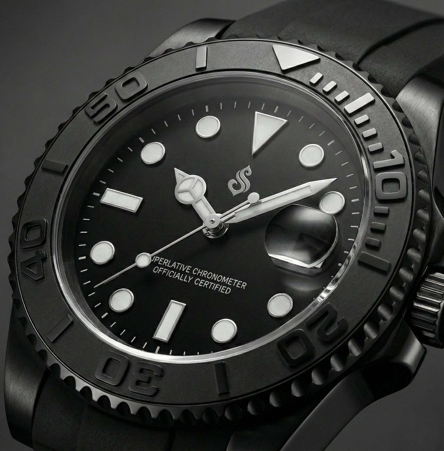 SeikMaster Black Knight modded Seiko luxury diver watch with NH35 movement and sapphire crystal