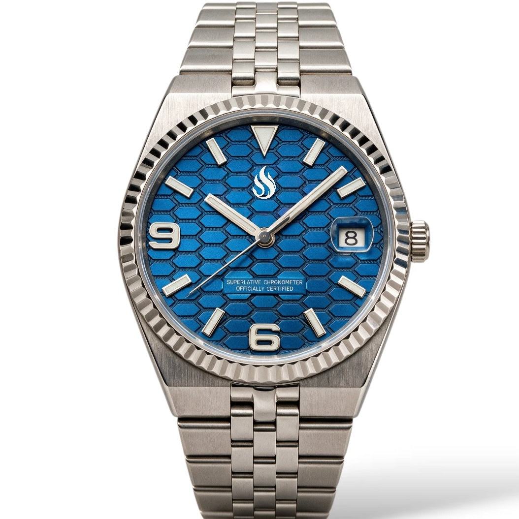 Seiko Mod Watches Land Dweller Blue Dial custom built by Modtime creations