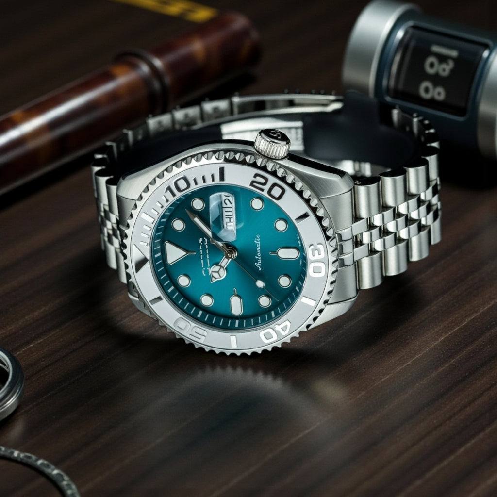 Seiko Mod Watches SKX 42 MM Emerald Dial YachtMaster at Modtime Creations