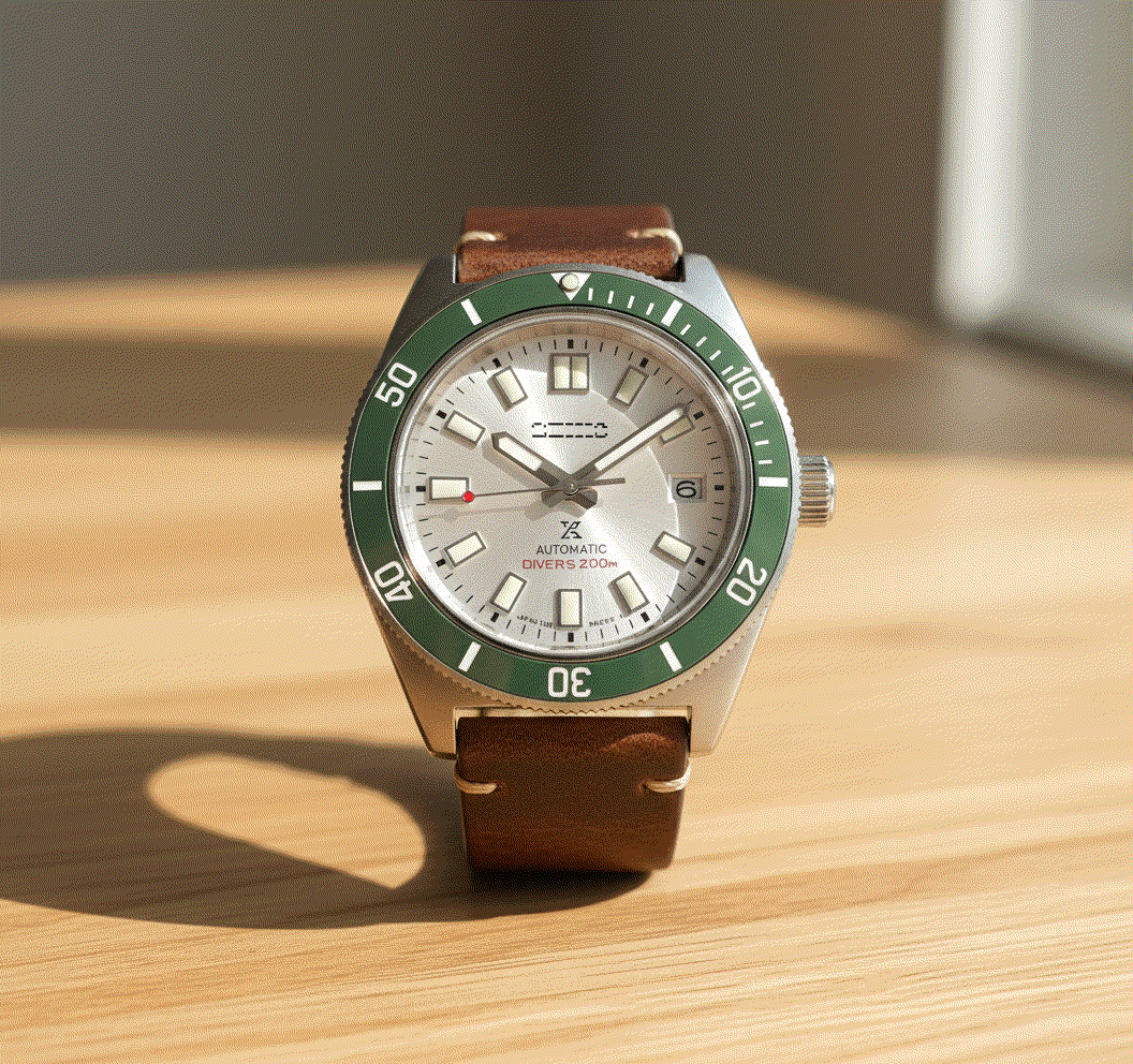 SeikMariner Green White Diver Vintage Mod - Modtime