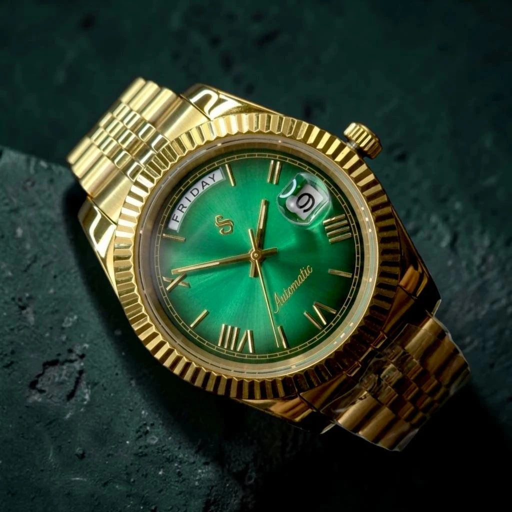 Day & Date Green Numerals Dial Mod Series - Modtime