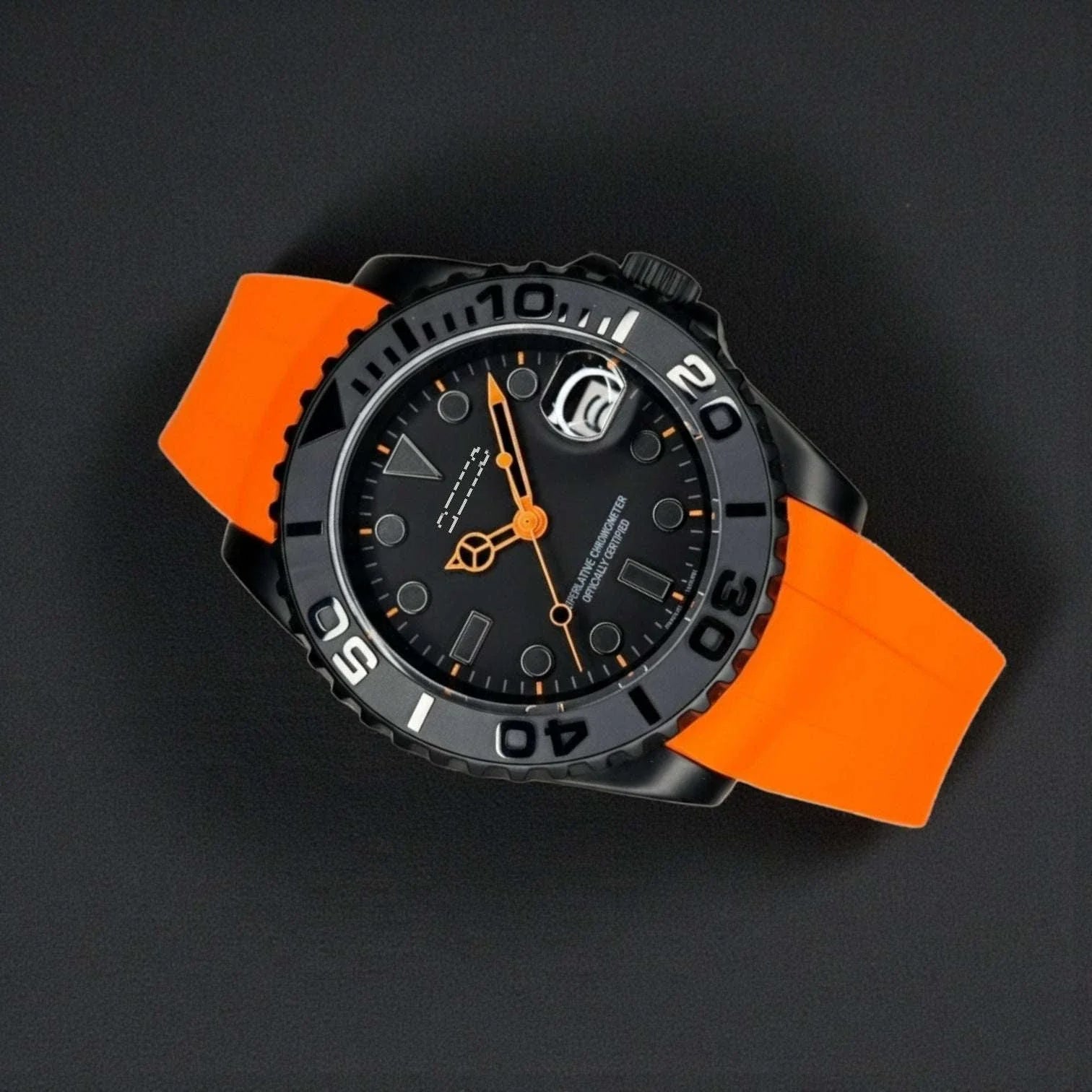 Seiko Mod Black Orange YachtMaster Diver at Modtime Creations