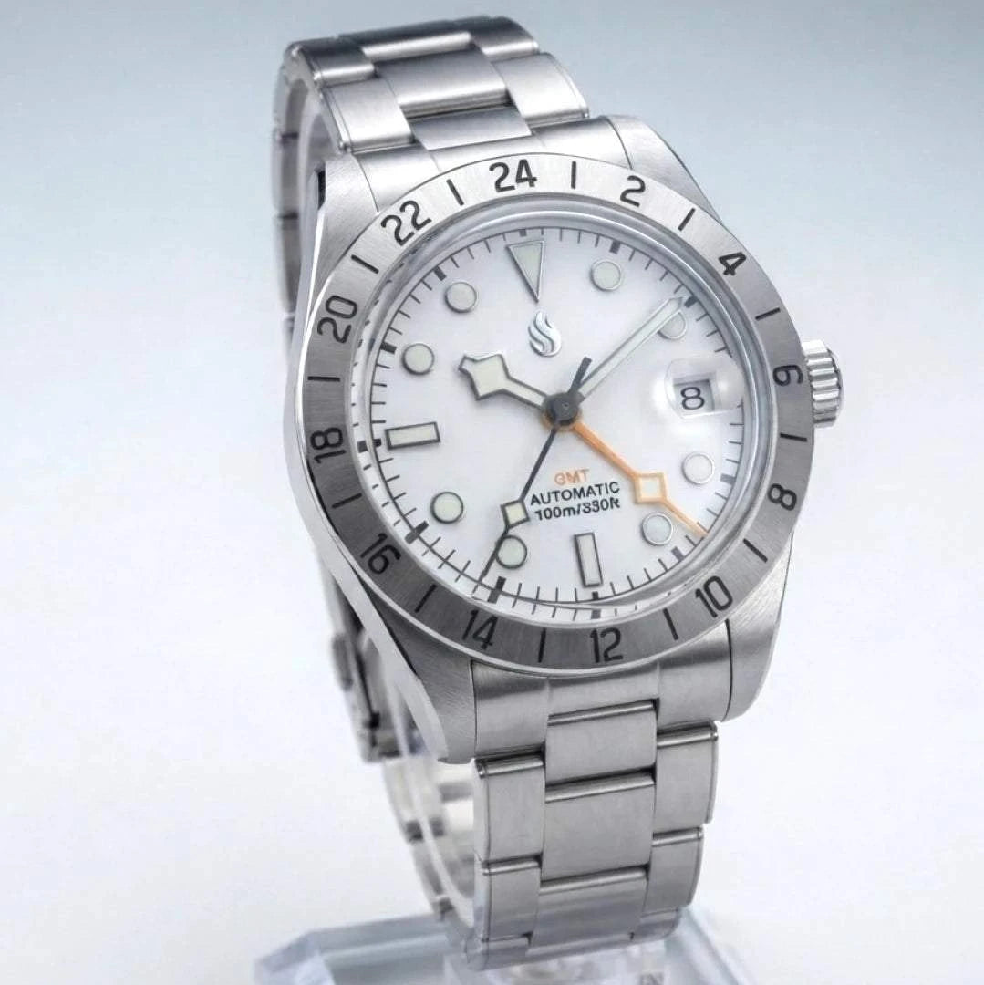 Seiko Mod Watch Tudor Black Bay white dial Stainless Steel Watches by Modtime Creations 